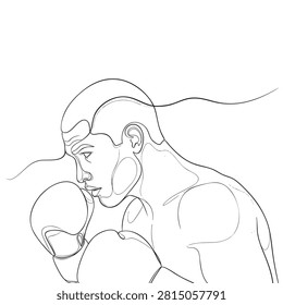 boxer head black vector illustration with dynamic lines and contours