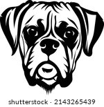 Boxer Head Peeking Dog Vector Image Cute Boxer Dog