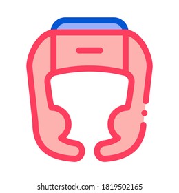 Boxer Helmet Icon Vector. Outline Boxer Helmet Sign. Isolated Contour Symbol Illustration