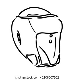 Boxer Helmet sketch icon vector. Hand drawn blue doodle line art Boxer Helmet sign. isolated symbol illustration