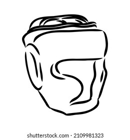 Boxer Helmet sketch icon vector. Hand drawn blue doodle line art Boxer Helmet sign. isolated symbol illustration