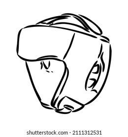 Boxer Helmet sketch icon vector. Hand drawn blue doodle line art Boxer Helmet sign. isolated symbol illustration