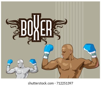boxer in his winning moments black and white, color 