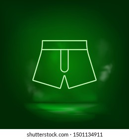 Boxer, hosiery green neon icon - Vector