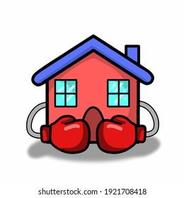 ilustración de diseño de la plantilla de vectores de caracteres de la Casa de Boxer