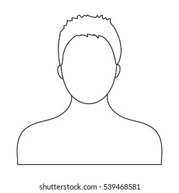 Boxer icon in outline style isolated on white background. Boxing symbol stock vector illustration.