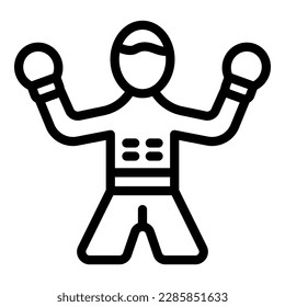 Boxer icon outline vector. Boxing club. Box ring