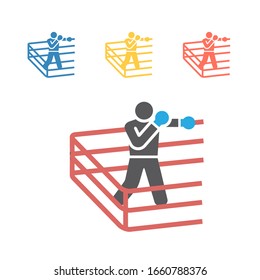 Boxer icon. Skiing. Vector signs for web graphics