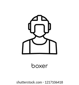 Boxer icon. Trendy modern flat linear vector Boxer icon on white background from thin line Professions collection, editable outline stroke vector illustration