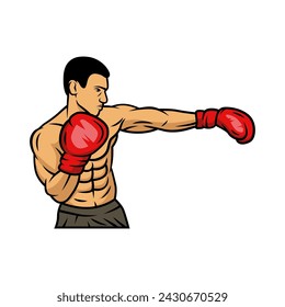 Boxer illustration isolated. Boxer with white background vector design