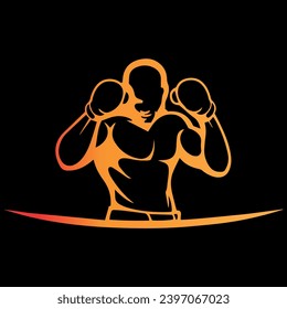 boxer illustration logo design vector file