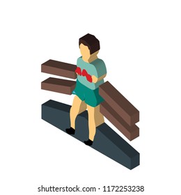 Boxer isometric left top view 3D icon