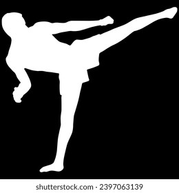 diseño del logo de la pose del boxeador con fondo negro