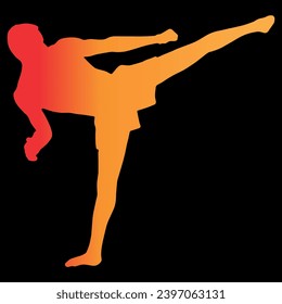 boxer kick pose vector file illustration