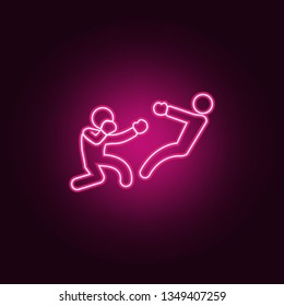 boxer knockdown icon. Elements of Fight in neon style icons. Simple icon for websites, web design, mobile app, info graphics