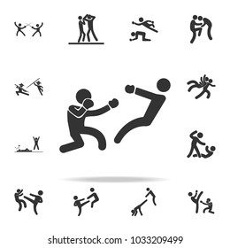 boxer knockdown icon. Set of Cfight and sparring element icons. Premium quality graphic design. Signs and symbols collection icon for websites, web design, mobile app on white background