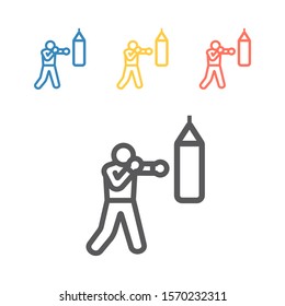 Boxer Line icon. Skiing. Vector signs for web graphics