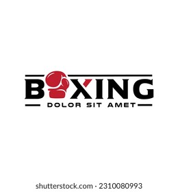 Boxer logo boxing club academy design vector template