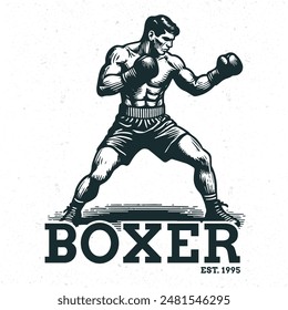 Boxer-Logo im Retro-Stil