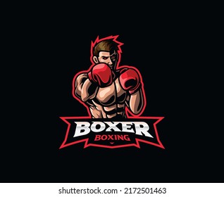 Boxer Mascot Logo Design Fighters Boxing Stock Vector (Royalty Free ...