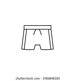 Boxer pants icon in flat black line style, isolated on white background 