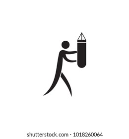 boxer with a pear icon. Elements of sportsman icon. Premium quality graphic design icon. Signs and symbols collection icon for websites, web design, mobile app on white background