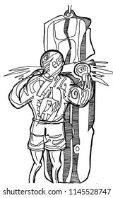 Boxer punch coloring page