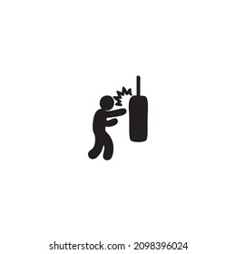 Boxer with Punching Bag, silhouette 
