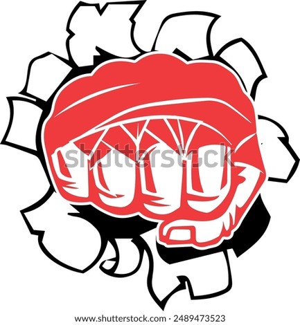 boxer punching hand logo design MMA fighter