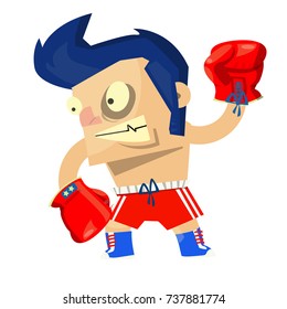 boxer with red gloves smiling