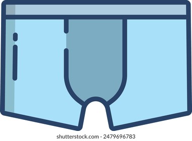 Boxer short linear color vector illustration
