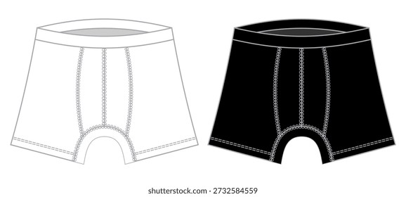 Boxer Short Mockup Template Vector