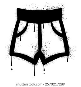  Boxer shorts with black spray paint graffiti