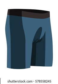Boxer shorts blue realistic vector illustration isolated