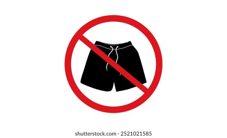 boxer shorts not allowed, black and red isolated silhouette