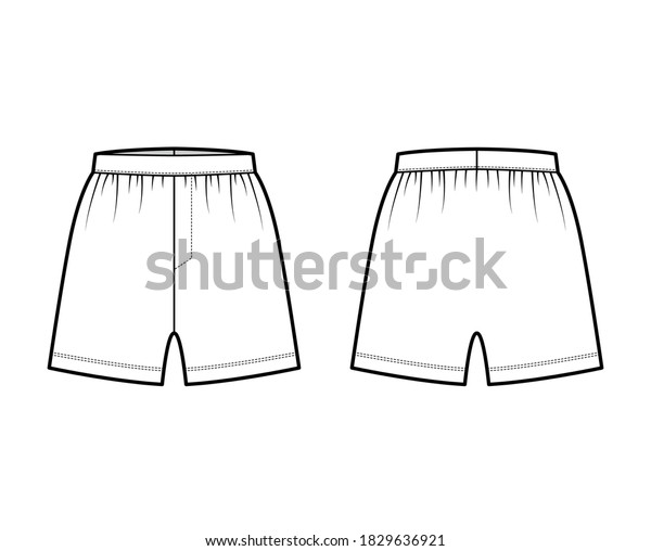 Boxer Shorts Underwear Technical Fashion Illustration Stock Vector ...