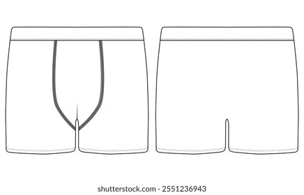  boxer shorts underwear vector illustration template back and fond views underwear vector design