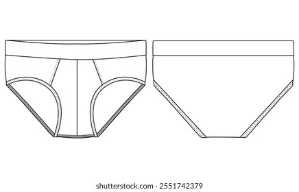 boxer shorts underwear vector illustration template back and fond views underwear vector design