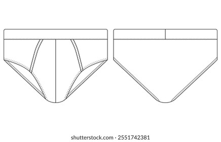 boxer shorts underwear vector illustration template back and fond views underwear vector design