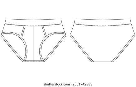 boxer shorts underwear vector illustration template back and fond views underwear vector design