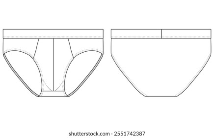 boxer shorts underwear vector illustration template back and fond views underwear vector design