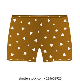 Boxer Shorts With White Hearts