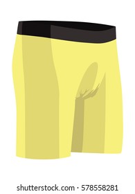 Boxer shorts yellow realistic vector illustration isolated