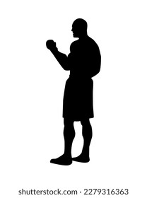 boxer silhouette. sport concept, boxing, fighter. suitable for print, poster, sticker, and for other designs. vector illustration.