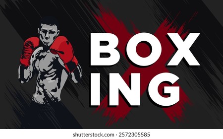 boxer silhouette vector illustration. boxing sport in the boxing ring. Strength and endurance sport boxing tournament