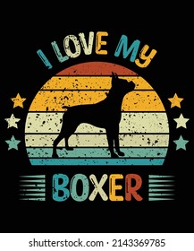 Boxer silhouette vintage and retro t-shirt design svg