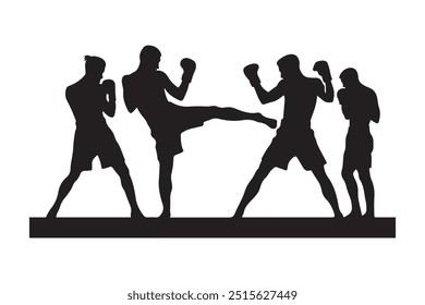 boxer silhoutee vector art design