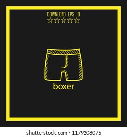 boxer sketch vector icon