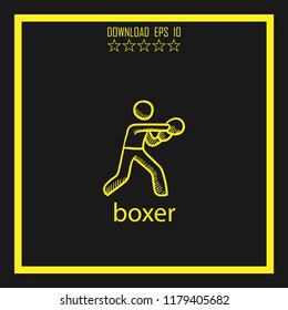 boxer sketch vector icon