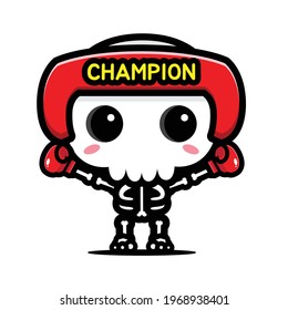 boxer skull character vector design